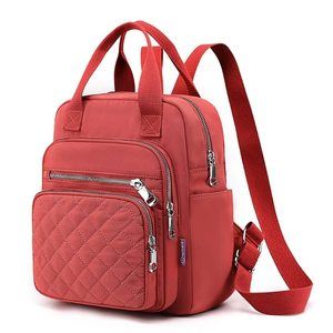 Small Backpack for Women Casual Quilted Square Bag Waterproof Multi Pockets🦊
